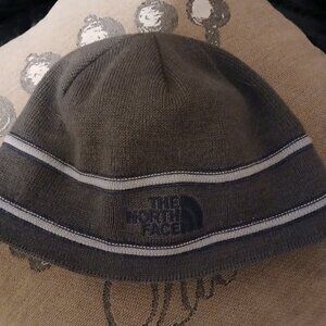 The North Face Embroidered Grey Beanie Hat